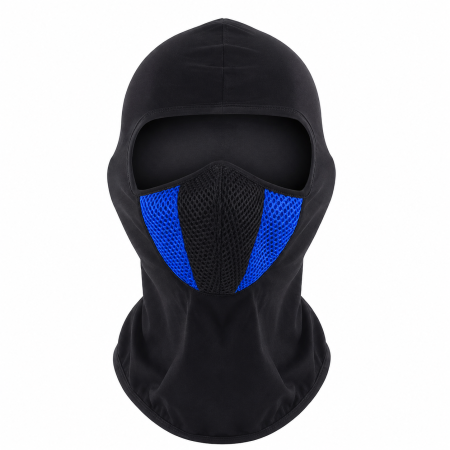 Cagula Moto FIXATO, Unisex, Protectie UV, Masca Mesh, Material elastic si respirabil, Marime universala, Negru cu Albastru [0]