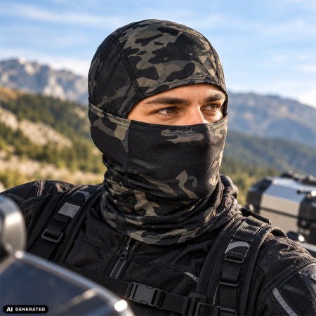 Cagula Tactica FIXATO, 6in1 Multifunctionala, Protectie UV, Material elastic, respirabil, Marime universala, Shadow Camo [1]