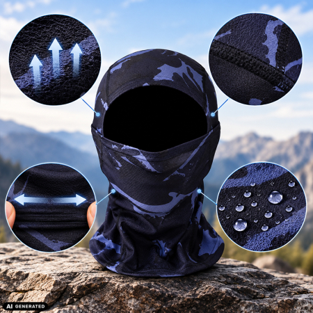 Cagula Tactica FIXATO, 6in1 Multifunctionala, Protectie UV, Material elastic, respirabil, Marime universala, Night Blue [2]