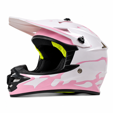 CASTI ENDURO / CROSS / ATV - Casca Copii Moto/Enduro FIXATO, Interior Confortabil, Ventilatie Multipla, pentru Moto, Cross, Enduro, ATV, Dirt Bike, Roz, S 49-50cm