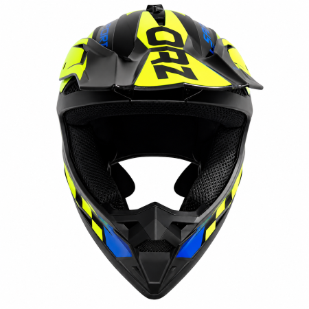 Casca Moto/Enduro FIXATO, Interior Confortabil, Ventilatie Multipla, Albastru cu Verde [4]