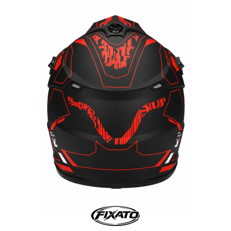 Casca Moto/Enduro FIXATO, Interior Confortabil, Ventilatie Multipla, Negru cu Rosu, L 59-60cm [5]