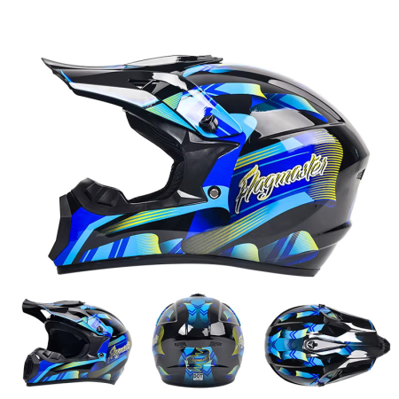 Casca Moto/Enduro, Interior Confortabil, Ventilatie Multipla, pentru Motociclete, Cross, Enduro, ATV, Dirt Bike, FIXATO,  Marime XL, Albastru [3]