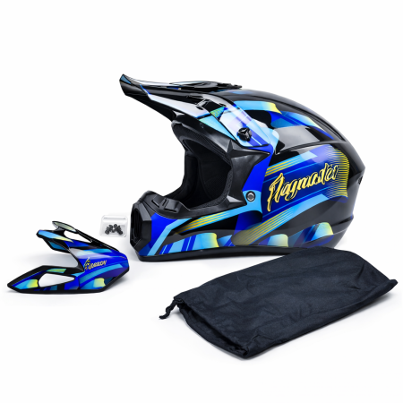 Casca Moto/Enduro, Interior Confortabil, Ventilatie Multipla, pentru Motociclete, Cross, Enduro, ATV, Dirt Bike, FIXATO,  Marime XL, Albastru [1]