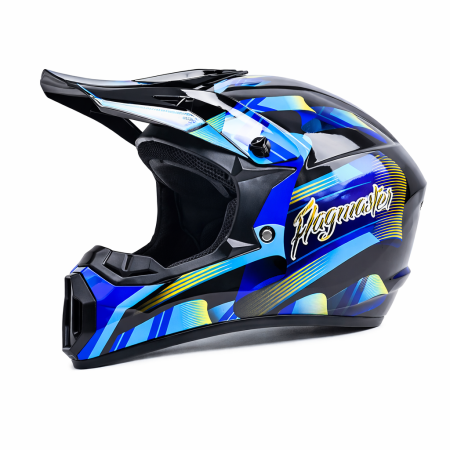 Casti - Casca Moto/Enduro, Interior Confortabil, Ventilatie Multipla, pentru Motociclete, Cross, Enduro, ATV, Dirt Bike, FIXATO,  Marime XL, Albastru