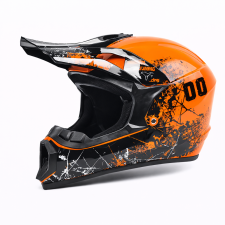 Casti enduro / cross / atv - Casca Moto/Enduro, Interior Confortabil, Ventilatie Multipla, pentru Motociclete, Cross, Enduro, ATV, Dirt Bike, FIXATO,  Marime XL, Portocaliu