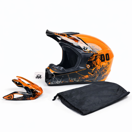 Casca Moto/Enduro, Interior Confortabil, Ventilatie Multipla, pentru Motociclete, Cross, Enduro, ATV, Dirt Bike, FIXATO,  Marime XL, Portocaliu [1]