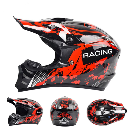 Casca Moto/Enduro, Interior Confortabil, Ventilatie Multipla, pentru Motociclete, Cross, Enduro, ATV, Dirt Bike, FIXATO,  Marime L, Rosu [3]