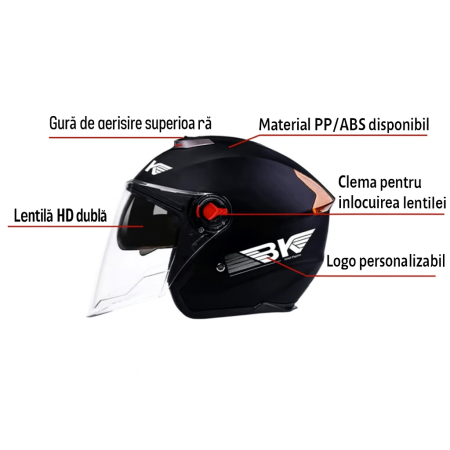 Casca Moto/Scuter FIXATO BK, Vizieră Dublă, Protecție UV, Ventilație Superioară, marime universala 54-59cm, Argintiu [4]