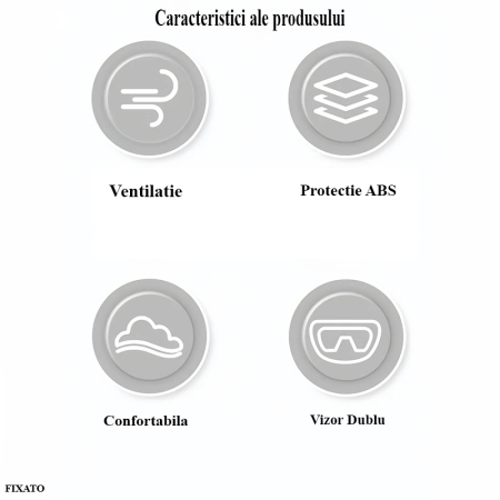 Casca Moto/Scuter FIXATO Italia, Viziera Dubla, Protectie UV, marime universala 56-62cm, Alba [7]