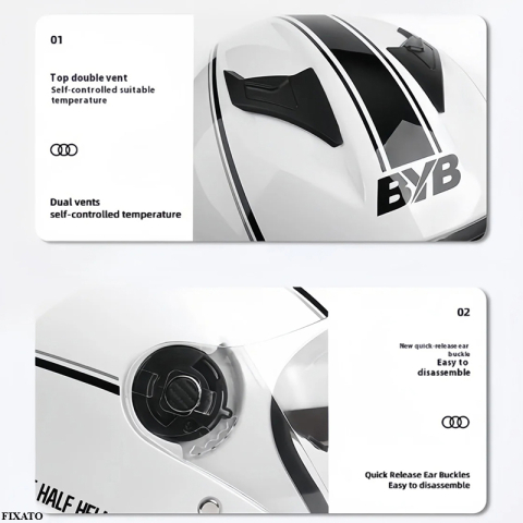 Casca Moto/Scuter FIXATO Italia, Viziera Dubla, Protectie UV, marime universala 56-62cm, Gr [5]