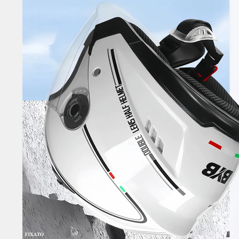 Casca Moto/Scuter FIXATO Italia, Viziera Dubla, Protectie UV, marime universala 56-62cm, Gr [3]