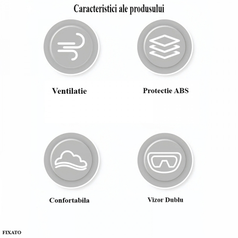Casca Moto/Scuter FIXATO Italia, Viziera Dubla, Protectie UV, marime universala 56-62cm, Gri [4]