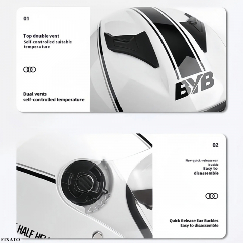 Casca Moto/Scuter FIXATO Italia, Viziera Dubla, Protectie UV, marime universala 56-62cm, Neagra [5]