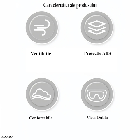 Casca Moto/Scuter FIXATO Italia, Viziera Dubla, Protectie UV, marime universala 56-62cm, Neagra [8]