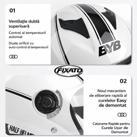 Casca Moto/Scuter FIXATO Italia, Viziera Dubla, Protectie UV, Marime universala 57-61cm, Albastru [5]