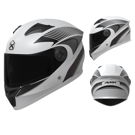 Casti - Casca Moto/Scuter FIXATO Phantom, Protectie UV, Viziera Dubla, Ventilatie buna si permeabilitate la aer, Alb, Marime universala 57-62 cm