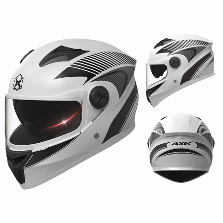 Casti - Casca Moto/Scuter FIXATO Phantom, Protectie UV, Viziera Dubla, Ventilatie buna si permeabilitate la aer, Marime universala 59-62 cm, Alb
