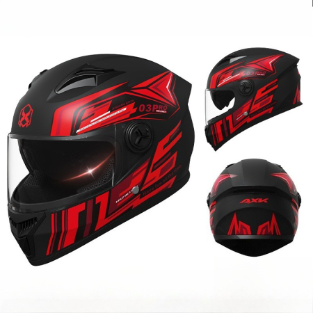 Casca Moto/Scuter FIXATO Phantom, Protectie UV, Viziera Dubla, Ventilatie buna si permeabilitate la aer, Marime universala 59-62 cm, Negru Rosu [0]