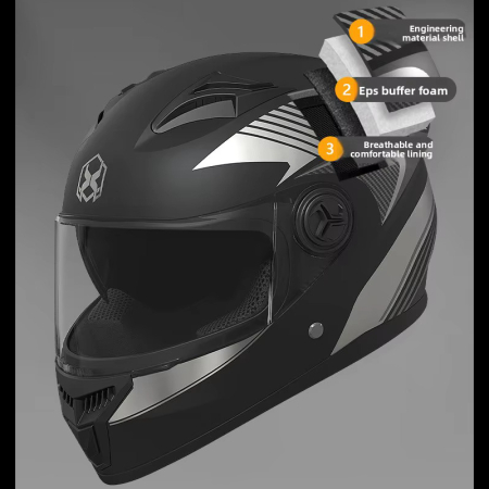 Casca Moto/Scuter FIXATO Phantom, Protectie UV, Viziera Dubla, Ventilatie buna si permeabilitate la aer, Negru Auriu, Marime universala 57-62 cm [3]