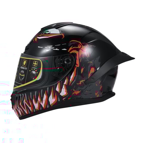 Casti - Casca Moto/Scuter FIXATO Raptor, Viziera Dubla, Protectie UV, Negru, L 59-60cm