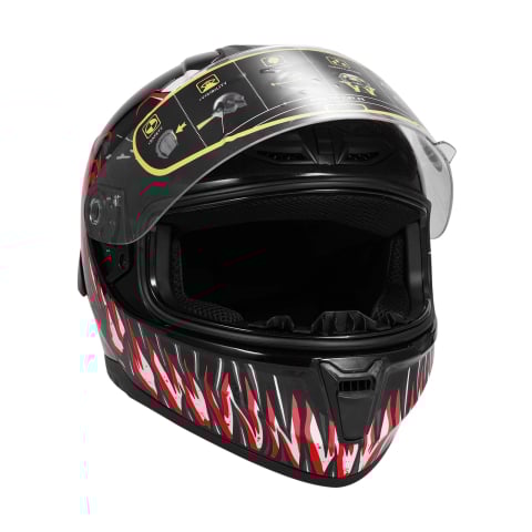 Casca Moto/Scuter FIXATO Raptor, Viziera Dubla, Protectie UV, Negru, L 59-60cm [10]