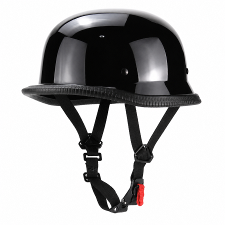 Casca Moto/Scuter FIXATO Retro German, Interior Confortabil, Prindere rapida, Negru Lucios, Marime XL 61-62cm