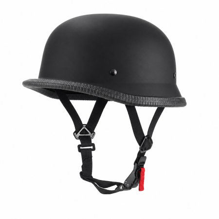 CASTI - Casca Moto/Scuter FIXATO Retro German, Interior Confortabil, Prindere rapida, Negru Mat