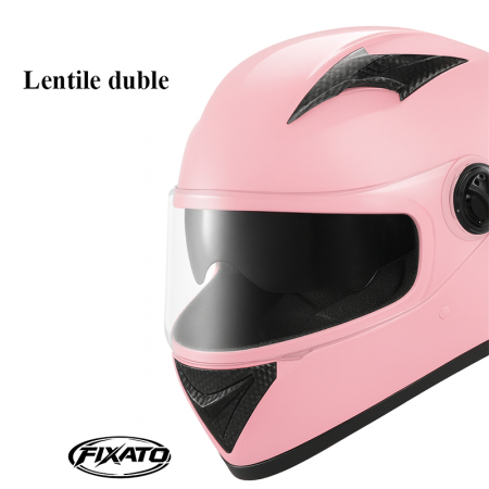Casca Moto/Scuter FIXATO Ultra, Protectie UV, Viziera Dubla, Ventilatie buna si permeabilitate la aer, Esarfa de iarna detasabila, Marime universala 59-62 cm, Roz [5]