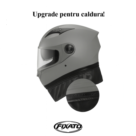 Casca Moto/Scuter FIXATO Ultra, Protectie UV, Viziera Dubla, Ventilatie buna si permeabilitate la aer, Esarfa de iarna detasabila, Marime universala 59-62 cm, Gri [4]