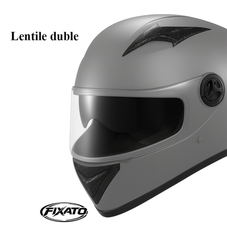 Casca Moto/Scuter FIXATO Ultra, Protectie UV, Viziera Dubla, Ventilatie buna si permeabilitate la aer, Esarfa de iarna detasabila, Marime universala 59-62 cm, Gri [5]