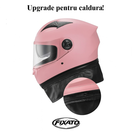 Casca Moto/Scuter FIXATO Ultra, Protectie UV, Viziera Dubla, Ventilatie buna si permeabilitate la aer, Esarfa de iarna detasabila, Marime universala 59-62 cm, Roz [4]