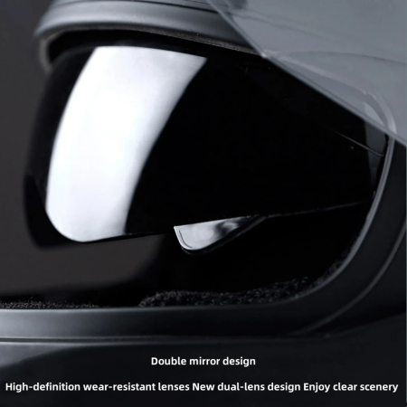 Casca Moto/Scuter FIXATO Ultra, Protectie UV, Viziera Dubla, Ventilatie buna si permeabilitate la aer, Esarfa de iarna detasabila, Negru lucios, Marime universala 57-62 cm [5]