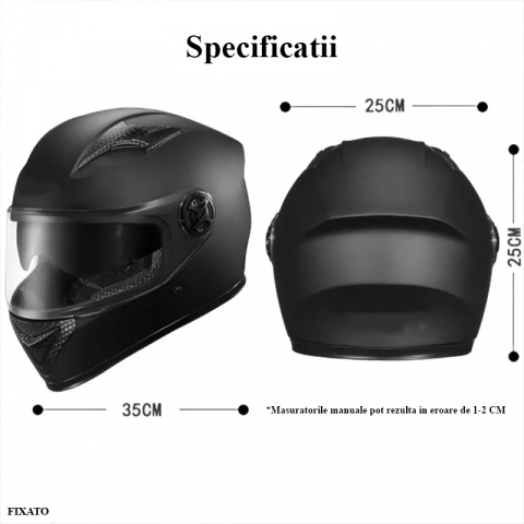 Casca Moto/Scuter FIXATO Ultra, Protectie UV, Viziera Dubla, Ventilatie buna si permeabilitate la aer, Esarfa de iarna detasabila, Negru lucios, Marime universala 54-62 cm [5]
