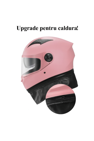 Casca Moto/Scuter FIXATO Ultra, Protectie UV, Viziera Dubla, Ventilatie buna si permeabilitate la aer, Esarfa de iarna detasabila, Roz, Marime universala 54-62 cm [3]