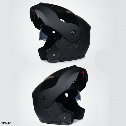 Casca Moto/Scuter FIXATO Ultra, Viziera Dubla, Protectie UV, Negru Mat, L 58-59cm [3]