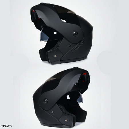 Casca Moto/Scuter FIXATO Ultra, Viziera Dubla, Protectie UV, Negru Mat, XL 60-61cm [3]