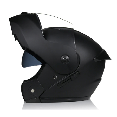 Casti flip-up - Casca Moto/Scuter FIXATO Ultra, Viziera Dubla, Protectie UV, Negru Mat, XL 60-61cm