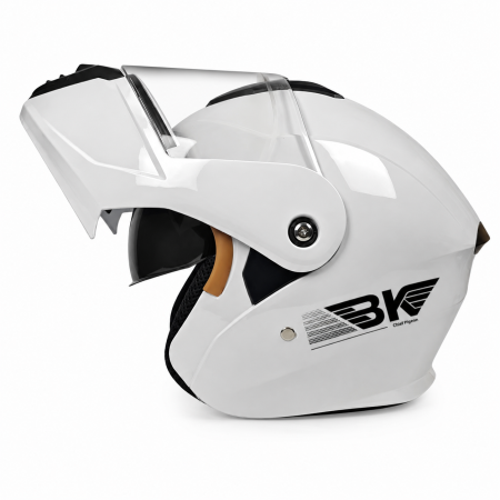 CASTI FLIP-UP - Casca Moto/Scuter Flip-Up FIXATO Nova, Viziera Dubla, Protectie UV, Alb, M 57-58cm
