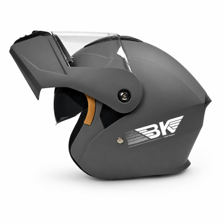 CASTI FLIP-UP - Casca Moto/Scuter Flip-Up FIXATO Nova, Viziera Dubla, Protectie UV, Gri, M 57-58cm