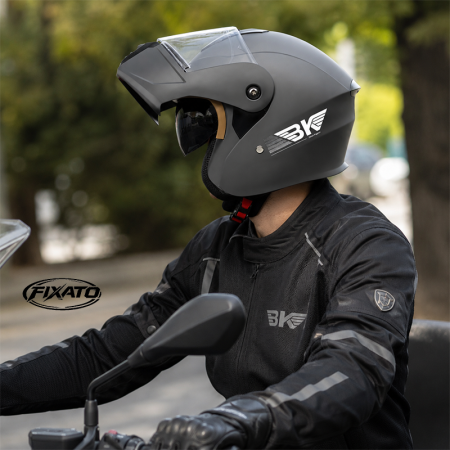 Casca Moto/Scuter Flip-Up FIXATO Nova, Viziera Dubla, Protectie UV, Gri, M 57-58cm [1]
