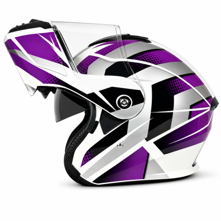 CASTI FLIP-UP - Casca Moto/Scuter Flip-Up FIXATO Nova, Viziera Dubla, Protectie UV, Mov, M 57-58cm
