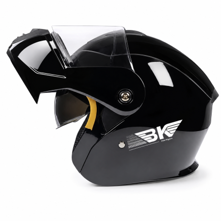 CASTI FLIP-UP - Casca Moto/Scuter Flip-Up FIXATO Nova, Viziera Dubla, Protectie UV, Negru, M 57-58cm
