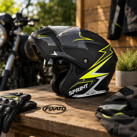 Casca Moto/Scuter Flip-Up FIXATO Nova, Viziera Dubla, Protectie UV, Verde, M 57-58cm [4]