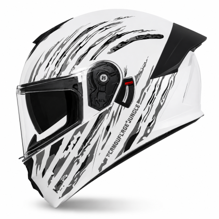CASTI FLIP-UP - Casca Moto/Scuter Flip-Up FIXATO Viper, Viziera Dubla, Protectie UV, Modulabila, Alb Camo, Marime 57-59cm