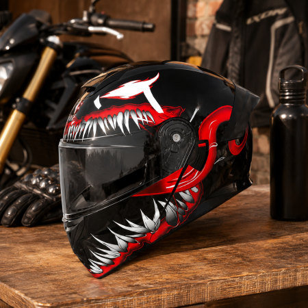 Casca Moto/Scuter Flip-Up FIXATO Viper, Viziera Dubla, Protectie UV, Modulabila, Monster, Marime 57-59cm [4]