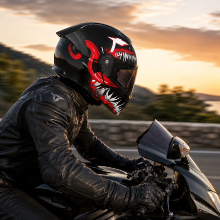Casca Moto/Scuter Flip-Up FIXATO Viper, Viziera Dubla, Protectie UV, Modulabila, Monster, Marime 57-59cm [3]