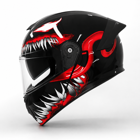 CASTI FLIP-UP - Casca Moto/Scuter Flip-Up FIXATO Viper, Viziera Dubla, Protectie UV, Modulabila, Monster, Marime 57-59cm