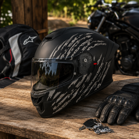 Casca Moto/Scuter Flip-Up FIXATO Viper, Viziera Dubla, Protectie UV, Modulabila, Negru Camo, Marime 57-59cm [3]