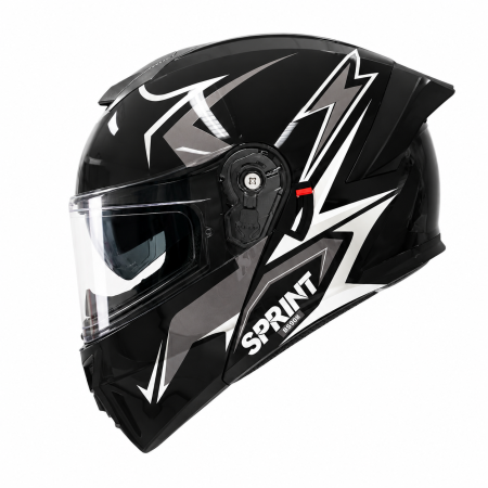 CASTI FLIP-UP - Casca Moto/Scuter Flip-Up FIXATO Viper, Viziera Dubla, Protectie UV, Modulabila, Negru Metal, Marime 57-59cm